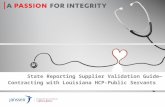 State Reporting Supplier Validation Guide— Contracting with Louisiana HCP-Public Servants.