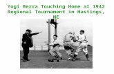 Yogi Berra Touching Home at 1942 Regional Tournament in Hastings, NE.