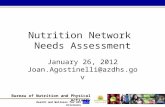 Bureau of Nutrition and Physical Activity Health and Wellness for all Arizonans January 26, 2012 Joan.Agostinelli@azdhs.gov Nutrition Network Needs Assessment.