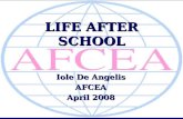 LIFE AFTER SCHOOL Iole De Angelis AFCEA April 2008.