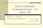 Distributed Transactions in Java EE Nikolai Tankov SAP Labs Bulgaria January 19th, 2008 Sofia, Bulgaria.