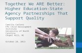 Together We ARE Better: Higher Education-State Agency Partnerships That Support Quality Camille Catlett FPG Child Development Institute University of North.