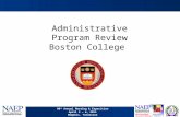 90 th Annual Meeting & Exposition April 3 – 6, 2011 Memphis, Tennessee Administrative Program Review Boston College.