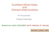 Euclidean Wilson loops and Riemann theta functions M. Kruczenski Purdue University Based on: arXiv:1104.3567 (w/ R. Ishizeki, S. Ziama) Great Lakes 2011.