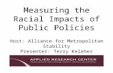 Measuring the Racial Impacts of Public Policies Host: Alliance for Metropolitan Stability Presenter: Terry Keleher.