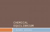 CHEMICAL EQUILIBRIUM A dynamic process.. Chemical Equilibrium When compounds react they eventually form a mixture of products and un-reacted reactants.