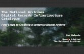 The National Archives Digital Records Infrastructure Catalogue First Steps to Creating a Semantic Digital Archive Rob Walpole DeveXe Limited The National.