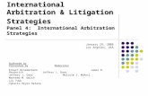 International Arbitration & Litigation Strategies Panel 4: International Arbitration Strategies January 29, 2008 Los Angeles, USA Authored by Presented.