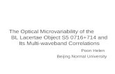 The Optical Microvariability of the BL Lacertae Object S5 0716+714 and Its Multi-waveband Correlations Poon Helen Beijing Normal University.