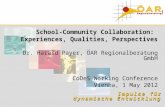 School-Community Collaboration: Experiences, Qualities, Perspectives Dr. Harald Payer, ÖAR Regionalberatung GmbH CoDeS Working Conference Vienna, 1 May.