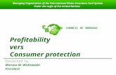 Profitability vers Consumer protection Presented by Mariusz W. Wichtowski President Managing Organisation of the International Motor Insurance Card System.