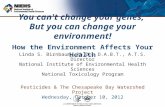 You can't change your genes, But you can change your environment! How the Environment Affects Your Health Linda S. Birnbaum, Ph.D., D.A.B.T., A.T.S. Director.