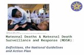 Maternal Deaths & Maternal Death Surveillance and Response (MDSR): Definitions, the National Guidelines and Action Plan Midwife in Sudan. UNFPA .