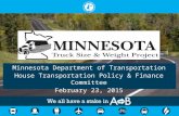 Minnesota Department of Transportation House Transportation Policy & Finance Committee February 23, 2015.