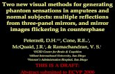 Two new visual methods for generating phantom sensations in amputees and normal subjects: multiple reflections from three-panel mirrors, and mirror images.