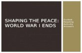Guided Reading Activity Answers SHAPING THE PEACE: WORLD WAR I ENDS.