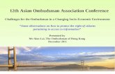 12th Asian Ombudsman Association Conference Challenges for the Ombudsman in a Changing Socio ‑ Economic Environment “Some observations on how to protect.
