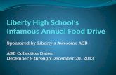 Sponsored by Liberty’s Awesome ASB ASB Collection Dates: December 9 through December 20, 2013.