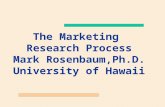 The Marketing Research Process Mark Rosenbaum,Ph.D. University of Hawaii.