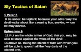 Sly Tactics of Satan 1 Peter 5 8 Be sober, be vigilant; because your adversary the devil walks about like a roaring lion, seeking whom he may devour. Ephesians.