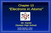 Chapter 13 “Electrons in Atoms” Credits: Stephen L. Cotton Charles Page High School Mr. Daniel Olympic High School.