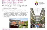 Thriving communities, affordable homes Meeting Local Needs in Practice: Carnarvon Place, Newbury Sovereign Housing Trust  Housing for over 55s  85 x.