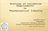Overview of Validation Requirements in Pharmaceutical Industry Kaushik Desai Chairman, Industrial Pharmacy Division Indian Pharmaceutical Association .