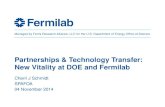 Partnerships & Technology Transfer: New Vitality at DOE and Fermilab Cherri J Schmidt SPAFOA 04 November 2014.