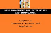 RISK MANAGEMENT FOR ENTERPRISES AND INDIVIDUALS Chapter 8 Insurance Markets and Regulation.