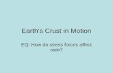 Earth’s Crust in Motion EQ: How do stress forces affect rock?