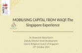 MOBILISING CAPITAL FROM WAQF- The Singapore Experience Dr. Shamsiah Abdul Karim Deputy Director Asset Development Islamic Religious Council of Singapore.