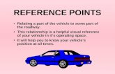 REFERENCE POINTS Relating a part of the vehicle to some part of the roadway. This relationship is a helpful visual reference of your vehicle in it ’ s.