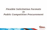 Flexible Solicitation Formats in Public Competitive Procurement.