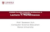 Lecture 7. Performance Prof. Taeweon Suh Computer Science Education Korea University COM503 Parallel Computer Architecture & Programming.