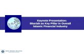 Keynote Presentation: Keynote Presentation: Shariah as Key Pillar in Overall Islamic Financial Industry Islamic Financial Industry.