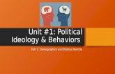 Unit #1: Political Ideology & Behaviors Part 1: Demographics and Political Identity.