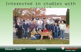 FACULTY OF AGRICULTURAL AND ENVIRONMENTAL SCIENCES Macdonald Campus DEPARTMENT OF ANIMAL SCIENCE Interested in studies with animals?