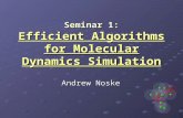 Seminar 1: Efficient Algorithms for Molecular Dynamics Simulation Andrew Noske.