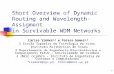1 Short Overview of Dynamic Routing and Wavelength-Assigment in Survivable WDM Networks Carlos Simões 1,3 e Teresa Gomes 2,3 1 Escola Superior de Tecnologia.