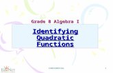 CONFIDENTIAL 1 Grade 8 Algebra I Identifying Quadratic Functions.