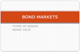 TYPES OF BONDS BOND YIELD BOND MARKETS. BONDS Bonds are debt obligations issued by governments or corporations with long-term maturities. The issuer of.