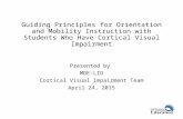 Guiding Principles for Orientation and Mobility Instruction with Students Who Have Cortical Visual Impairment Presented by MDE-LIO Cortical Visual Impairment.