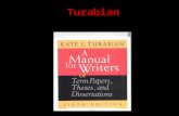 Turabian. One inch margins Right justified Normal indentations Double spaced except – endnotes, footnotes, block quotations, captions, long headings,