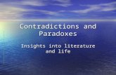 Contradictions and Paradoxes Insights into literature and life.
