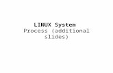 LINUX System Process (additional slides). 2 Process Control Control of Process Context –fork : create a new process –exit : terminate process execution.