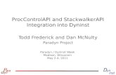 Paradyn Project Paradyn / Dyninst Week Madison, Wisconsin May 2-4, 2011 ProcControlAPI and StackwalkerAPI Integration into Dyninst Todd Frederick and Dan.