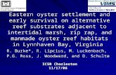 Eastern oyster settlement and early survival on alternative reef substrates adjacent to intertidal marsh, rip rap, and manmade oyster reef habitats in.
