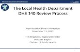 Wisconsin Department of Health Services The Local Health Department DHS 140 Review Process Tim Ringhand DHS – Division of Public Health November 15, 2013.