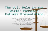 The U.S. Role in the world: Possible Futures Presentation Alicia T. –Enviro/Immigrat. Expert Daniel H. –Eco. Expert Manal J.-Historian Kenny C. –Military.