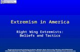 Extremism in America Right Wing Extremists: Beliefs and Tactics.